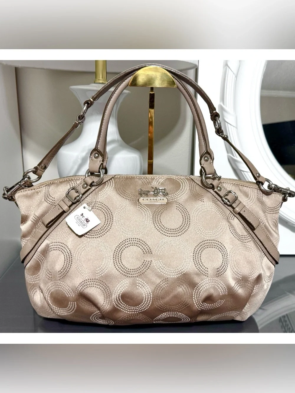 COACH Madison Dotted Op Art Large Sophia Satchel 15957